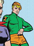 An image of the Human Torch holding two fingers up in a peace sign.