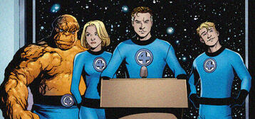 An image of the Human Torch holding two fingers up in a peace sign.
