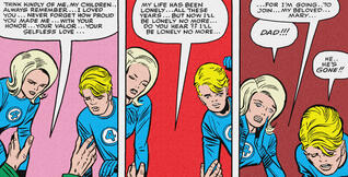 An image of the Human Torch holding two fingers up in a peace sign.